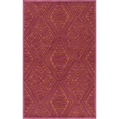 Tulemola 90 X 60 inch Bright Purple, Camel, Dark Purple Rug