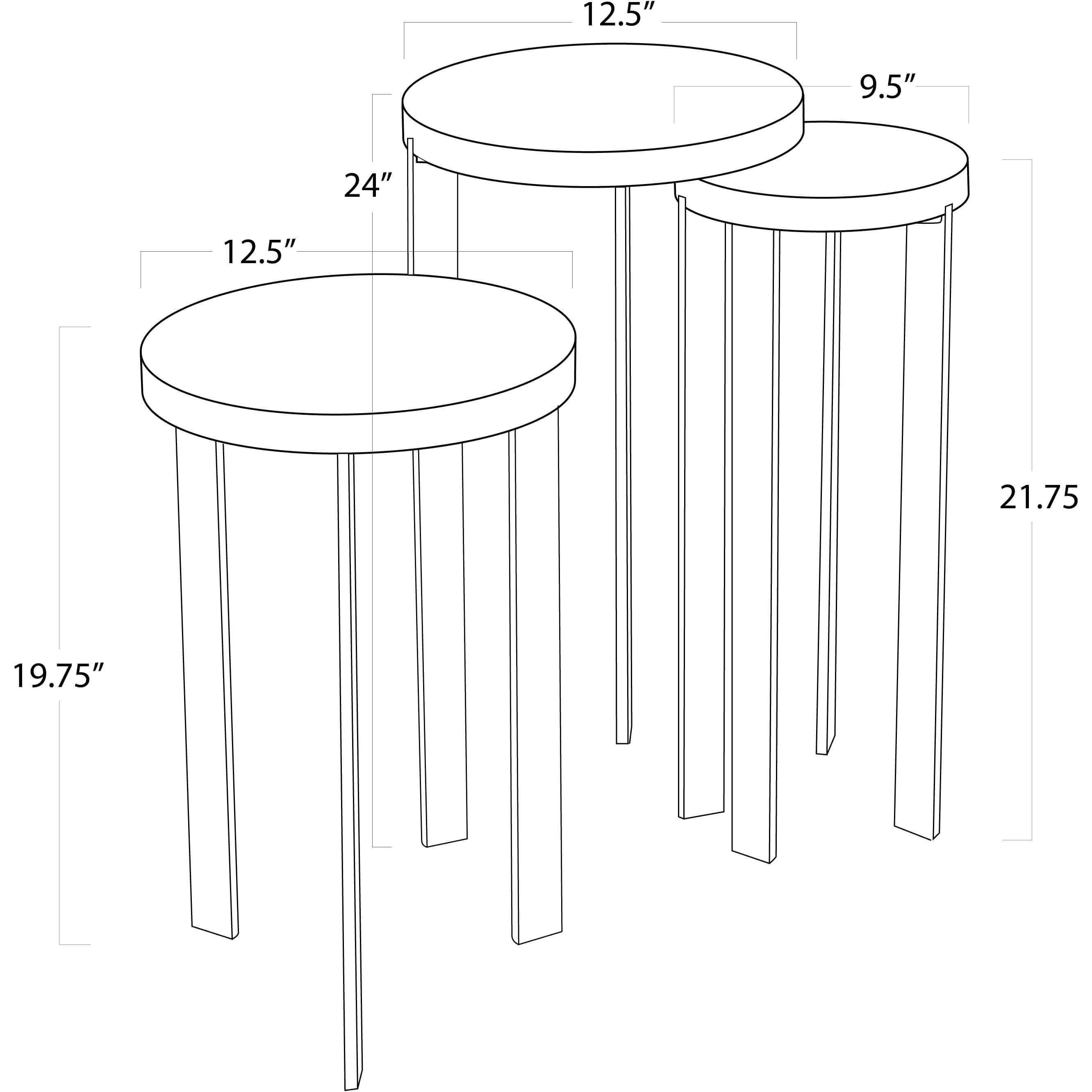 Andres 24 X 12.5 inch Polished Nickel Side Table, Mixer Table