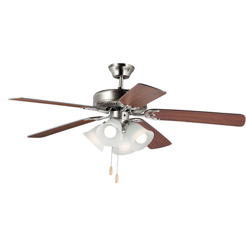 Basic-Max 52 inch Satin Nickel/Walnut/Pecan Indoor Ceiling Fan in Satin Nickel and Walnut and Pecan