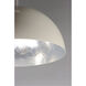 Hemisphere LED 31 inch Gloss White and Aluminum Single Pendant Ceiling Light 