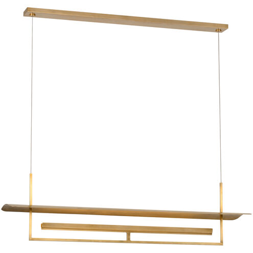 Ian K. Fowler Tristan LED 54 inch Hand-Rubbed Antique Brass Reflector Linear Chandelier Ceiling Light
