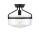 Modern 1 Light 13.25 inch Matte Black Semi-Flush Ceiling Light