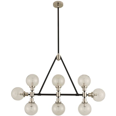 Cameo 8 Light 42 inch Matte Black Finish With Nickel Accents Island Light Ceiling Light in Matte Black with Nickel Accents