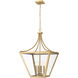 Montalcino 4 Light 18 inch Rubbed Brass Chandelier Ceiling Light