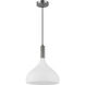 Alora Mood Belleview 1 Light 11.88 inch Brushed Nickel Pendant Ceiling Light in Matte Opal Glass