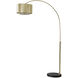 Marilyn 90 inch 9 watt Weathered Brass and Black Arc Floor Lamp Portable Light