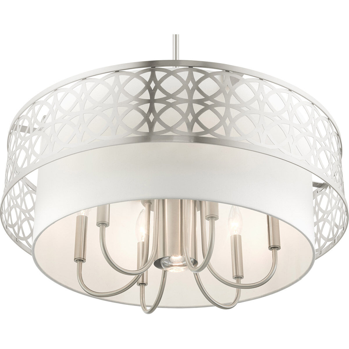 Calinda 7 Light 25 inch Brushed Nickel Pendant Chandelier Ceiling Light 