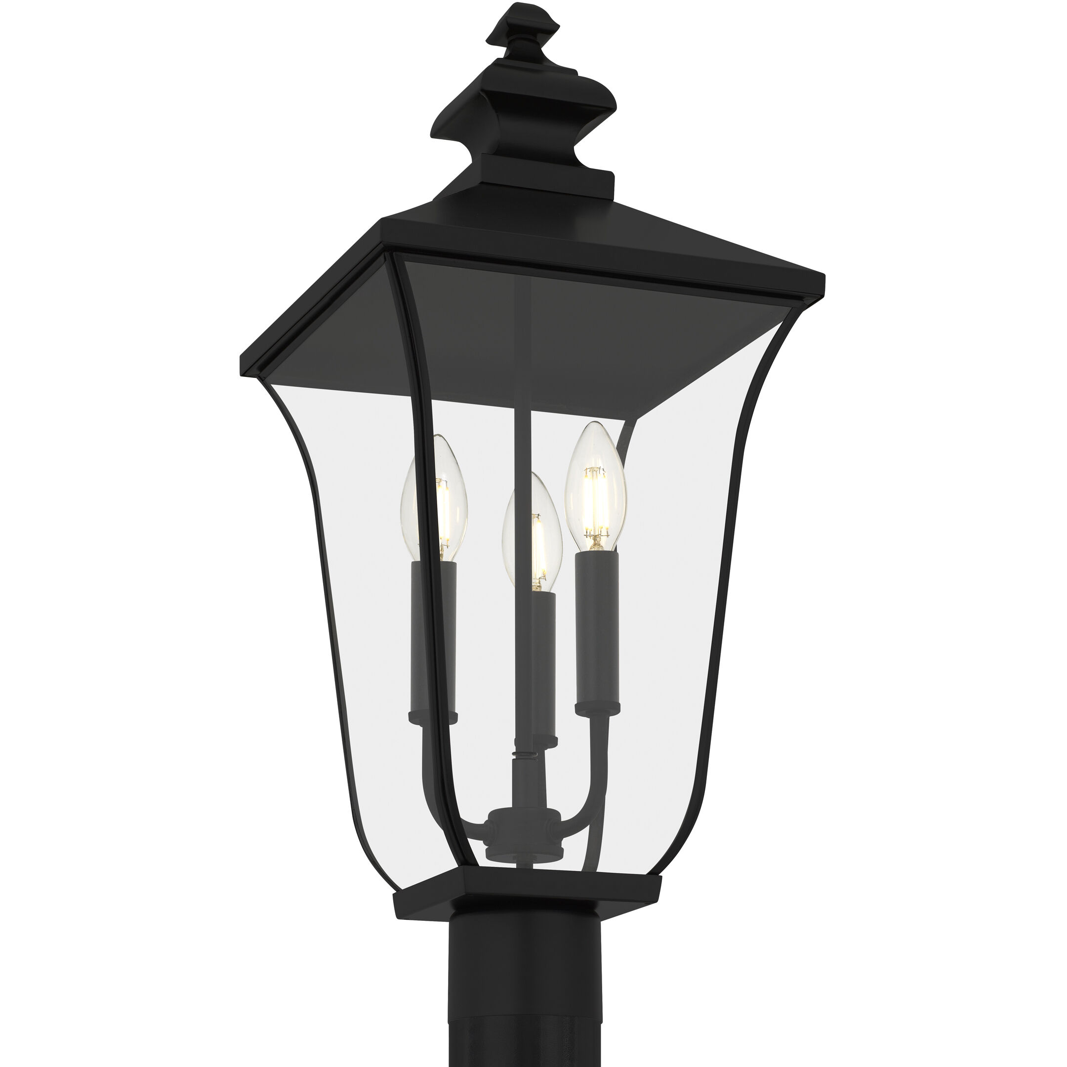 Farley 3 Light 22.75 inch Matte Black Outdoor Post Lantern