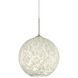 Coco 12 LED Satin Nickel Cord Pendant Ceiling Light in Carrera Glass