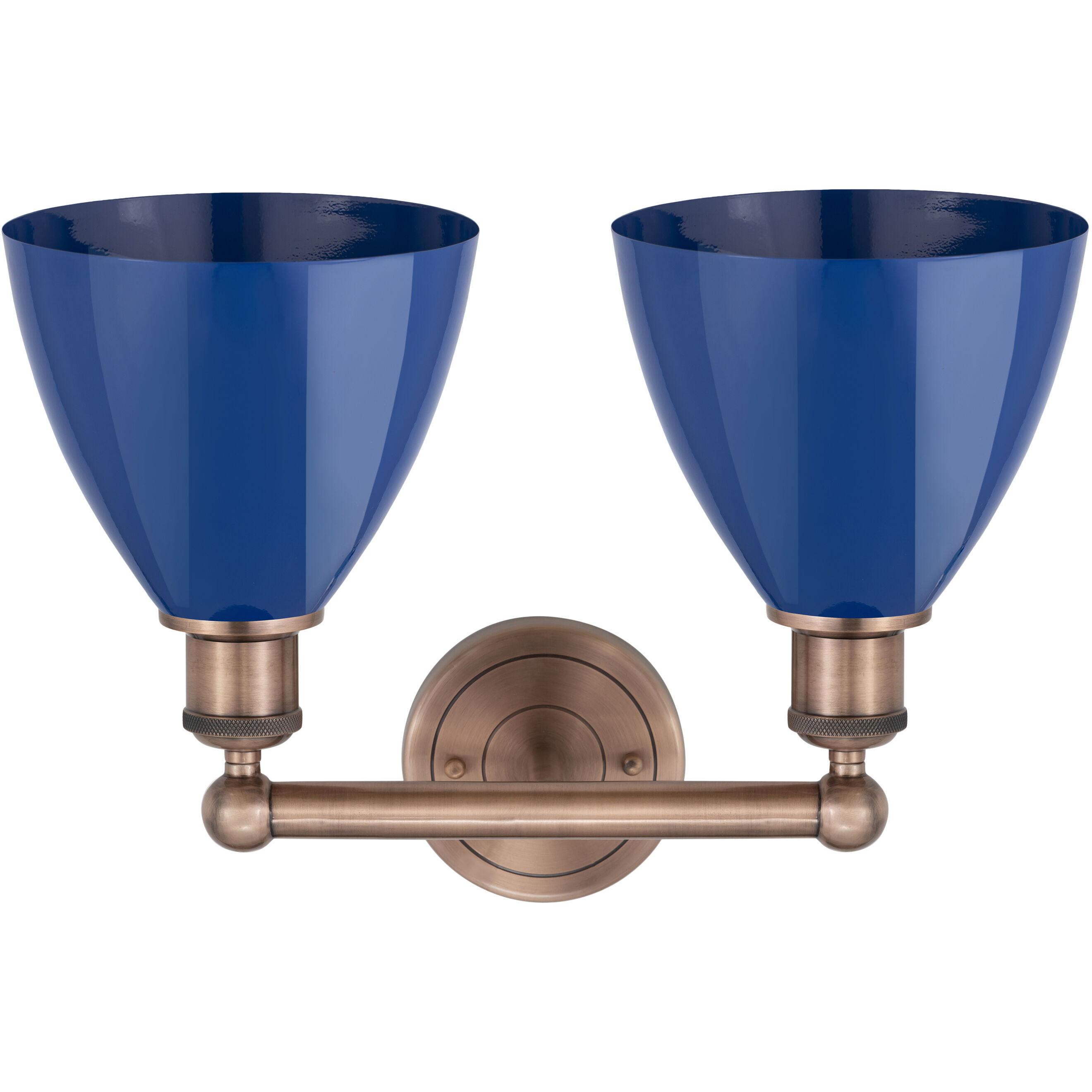 Plymouth Dome 2 Light 16.5 inch Antique Copper Bath Vanity Light Wall Light in Blue