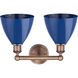 Plymouth Dome 2 Light 16.5 inch Antique Copper Bath Vanity Light Wall Light in Blue