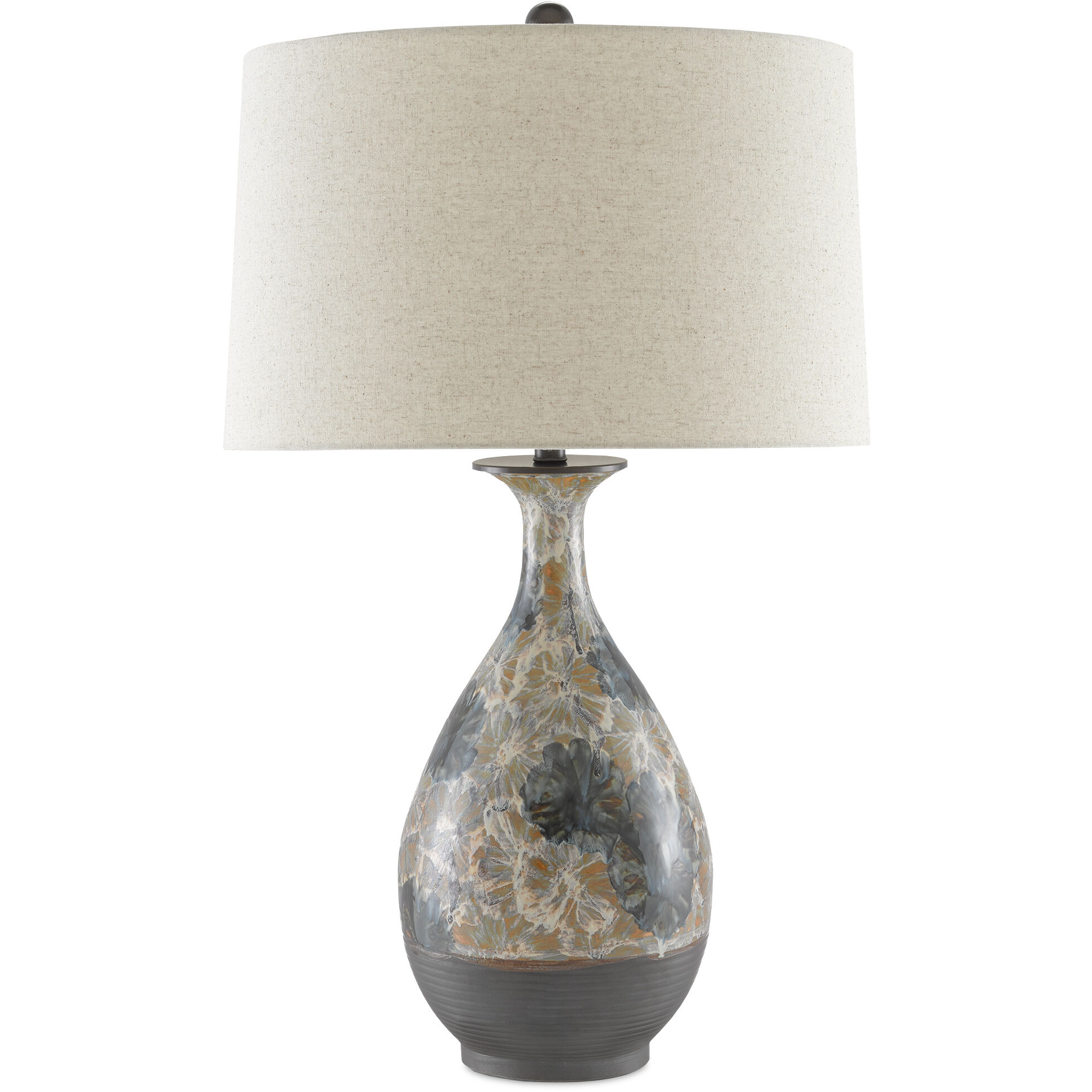 Frangipani 34 inch 150 watt Cream/Blue/Brown Table Lamp Portable Light