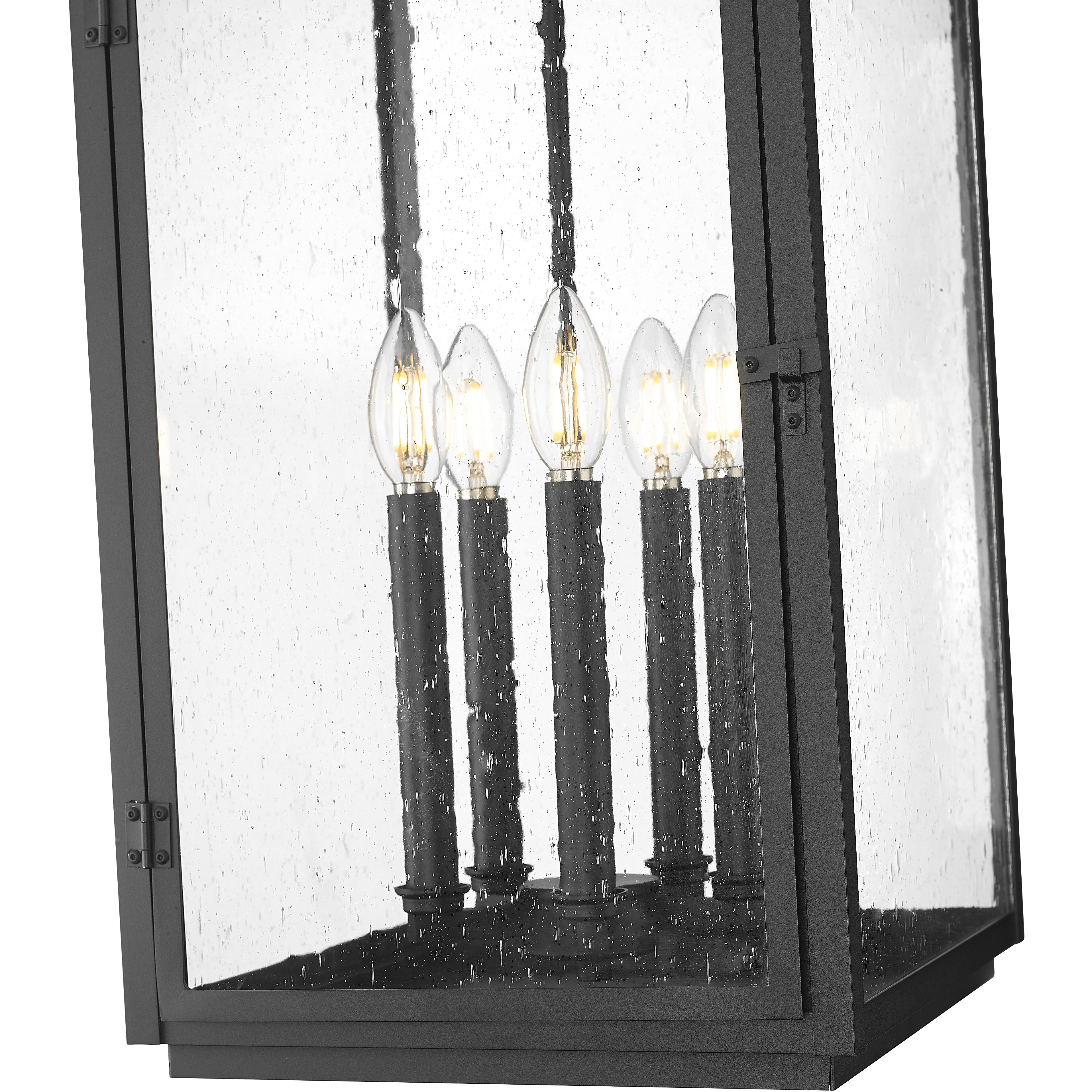 Hartwell 5 Light 12 inch Sand Black Outdoor Chain Mount Ceiling Fixture