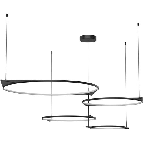 Serif LED 36.38 inch Black Multi Pendant Ceiling Light