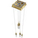 Aspen LED 12 inch Brushed Brass Multi Port Pendant Ceiling Light in Bubbled