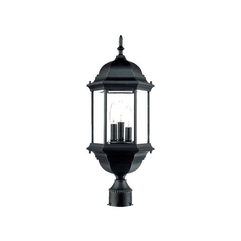 Madison 3 Light 22 inch Matte Black Exterior Post Mount Light