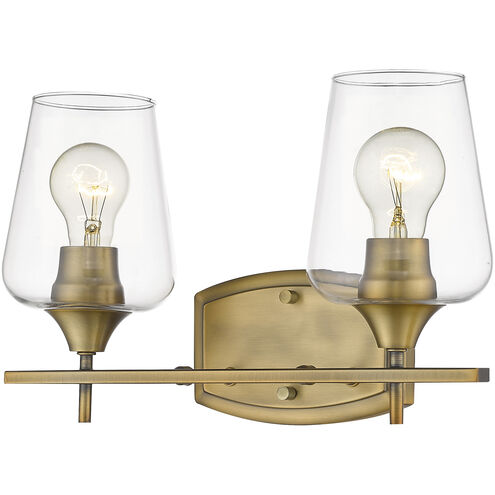 Joliet 2 Light 15 inch Olde Brass Vanity Wall Light