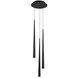 Cascade LED 12 inch Black Multi-Light Pendant Ceiling Light in 3, Round, 28in.