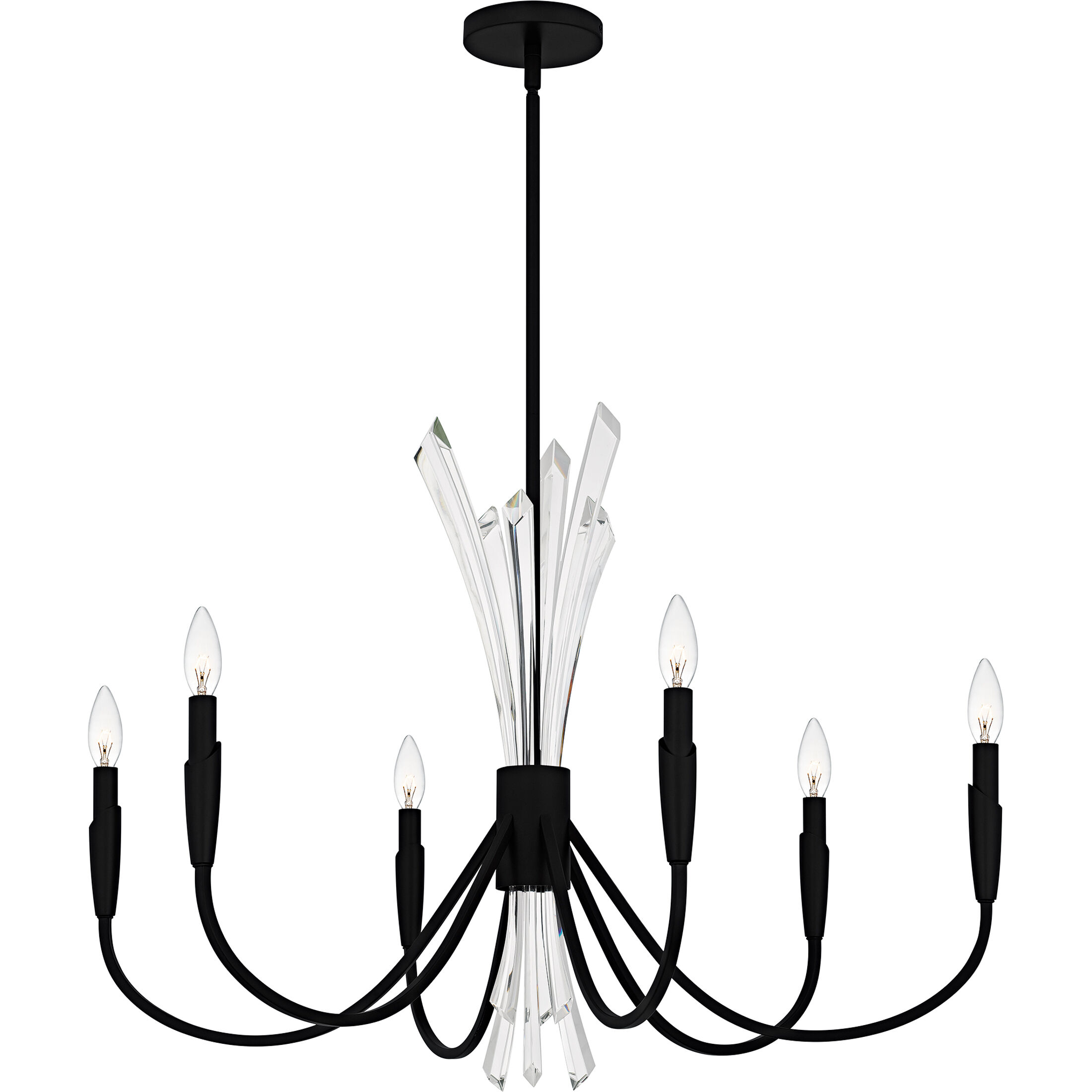 Cecily 6 Light 32 inch Matte Black Chandelier Ceiling Light