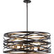 Vortic Flow 8 Light 30 inch Dark Bronze/Mosaic Gold Pendant Ceiling Light