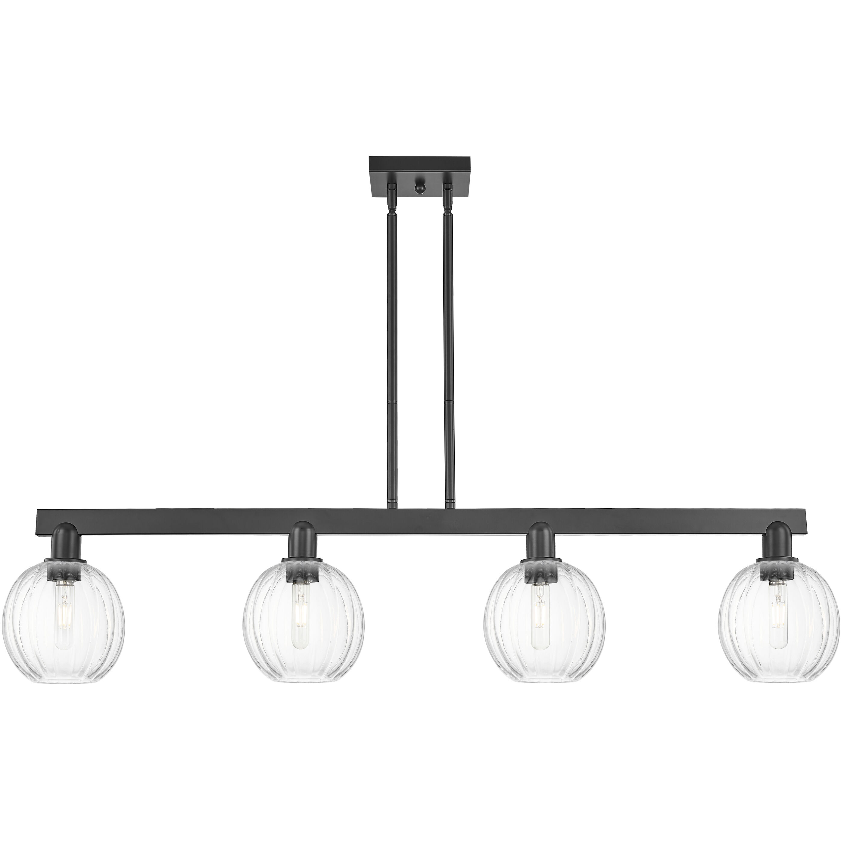 Preston Island Light Ceiling Light in Matte Black, Clear Glass