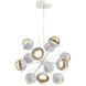Cabochon LED 29 inch Salt White with White Marble Chandelier Ceiling Light in 3000K LED, Amber, Startburst
