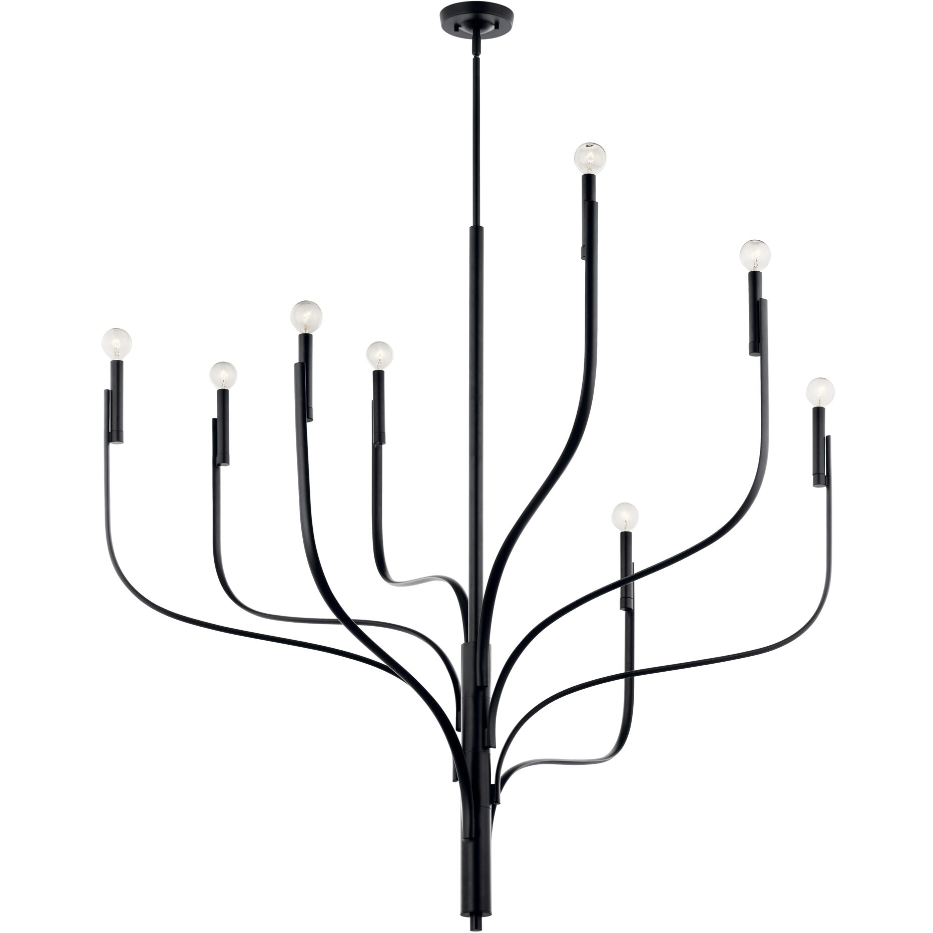 Livadia 8 Light Black Chandelier Ceiling Light, 1 Tier Large