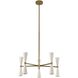 Milo LED 28 inch White and Vintage Brass Chandelier Ceiling Light, 5 Arm