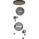Abacus LED 19.8 inch Modern Brass Pendant Ceiling Light in Cool Grey, Round