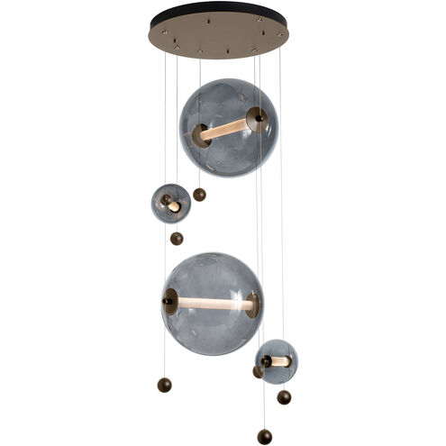 Abacus LED 19.8 inch Bronze Pendant Ceiling Light in Cool Grey, Round