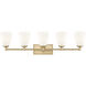 Oren 5 Light 38 inch Modern Gold Bath Vanity Light Wall Light