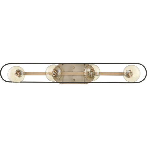 Chassis 4 Light 32 inch Copper Brushed Brass and Matte Black Vanity Light Wall Light