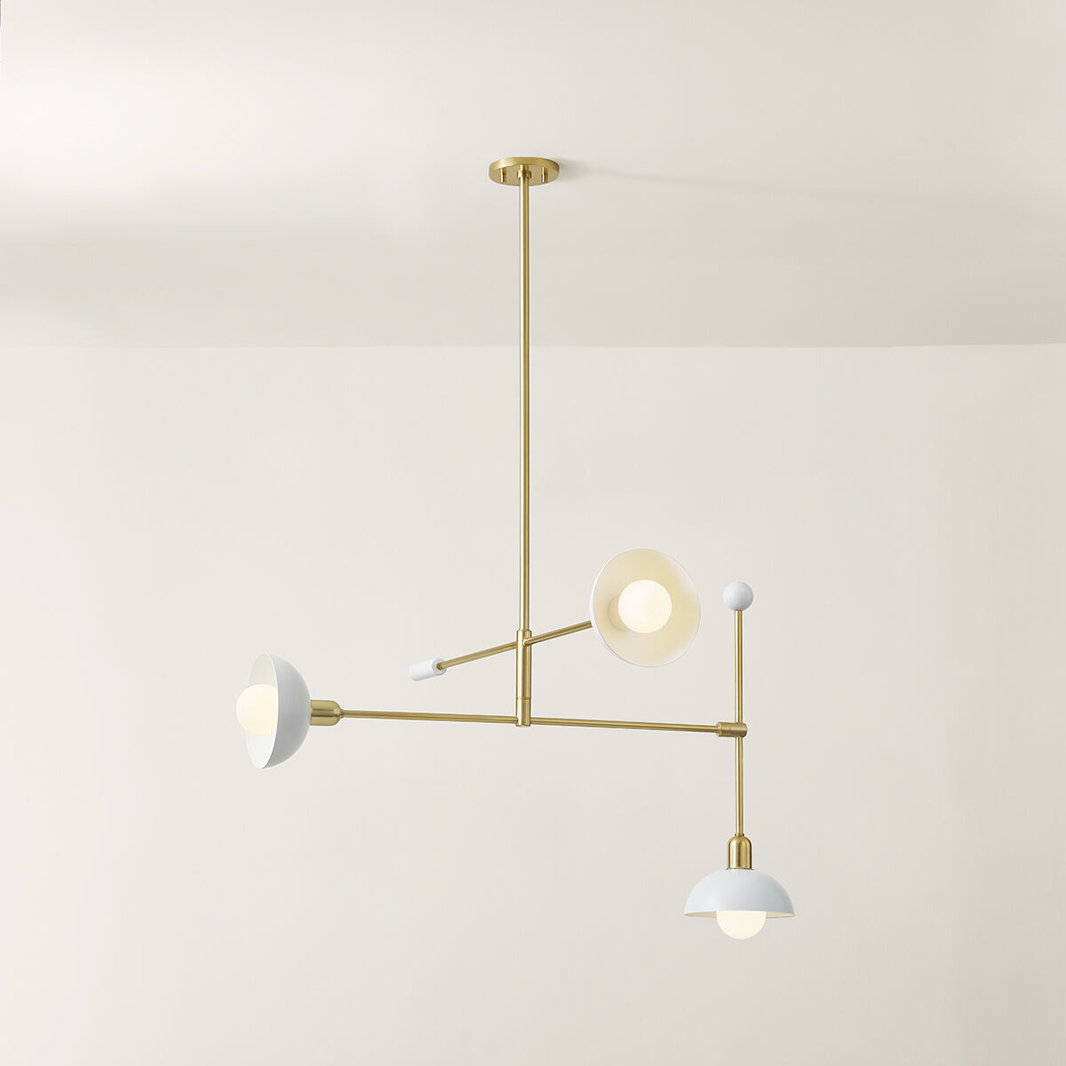 Billie 3 Light 36 inch Aged Brass/Soft White Chandelier Ceiling Light