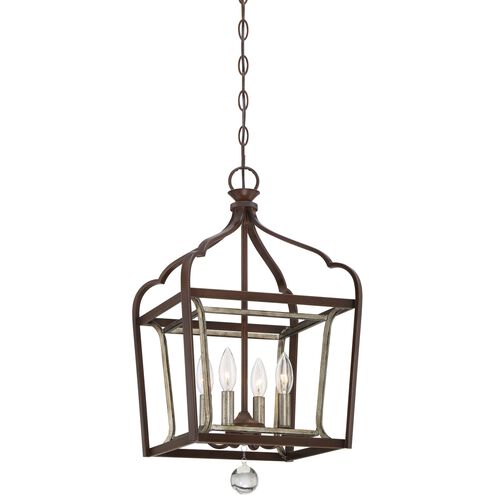 Astrapia 4 Light 13 inch Dark Rubbed Sienna/Aged Silver Pendant Ceiling Light