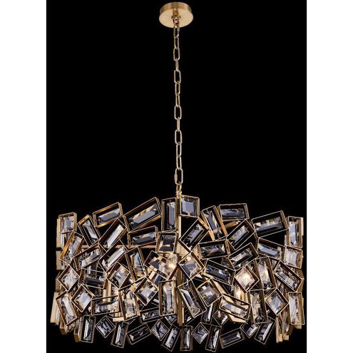 Inclanta 6 Light 28 inch Winter Brass Pendant Ceiling Light in Firenze Clear