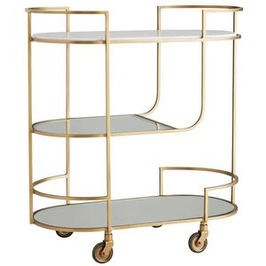 Trainor Antique Brass Bar Cart