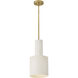 Casey 1 Light 9 inch Lacquered Brass with Satin Off-White Pendant Ceiling Light in Lacquered Brass and Satin Off-White