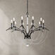Priscilla 10 Light Black Chandelier Ceiling Light in Optic, Adjustable Height