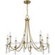 Mayfair 8 Light 30 inch Warm Brass with Chrome Accents Chandelier Ceiling Light