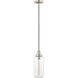 Art Glass 1 Light 5 inch Brushed Nickel Mini Pendant Ceiling Light