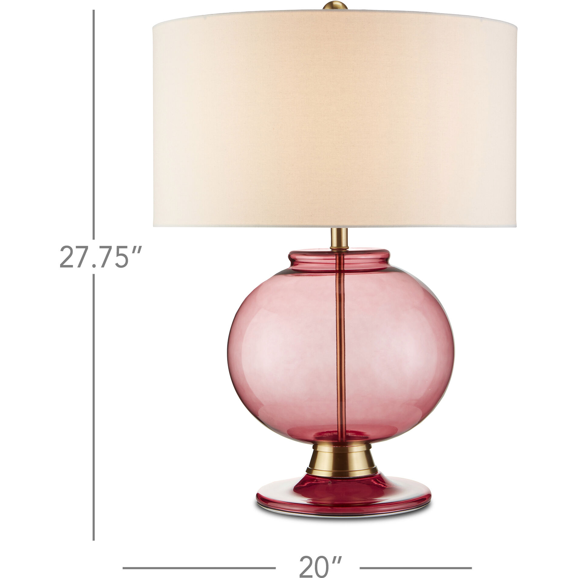 Jocasta 27.75 inch 150 watt Clear Red/Brass Table Lamp Portable Light