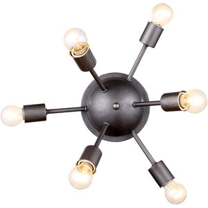 Adair 6 Light 21 inch Vintage Steel Flush Mount Ceiling Light, Wall Sconce Mountable