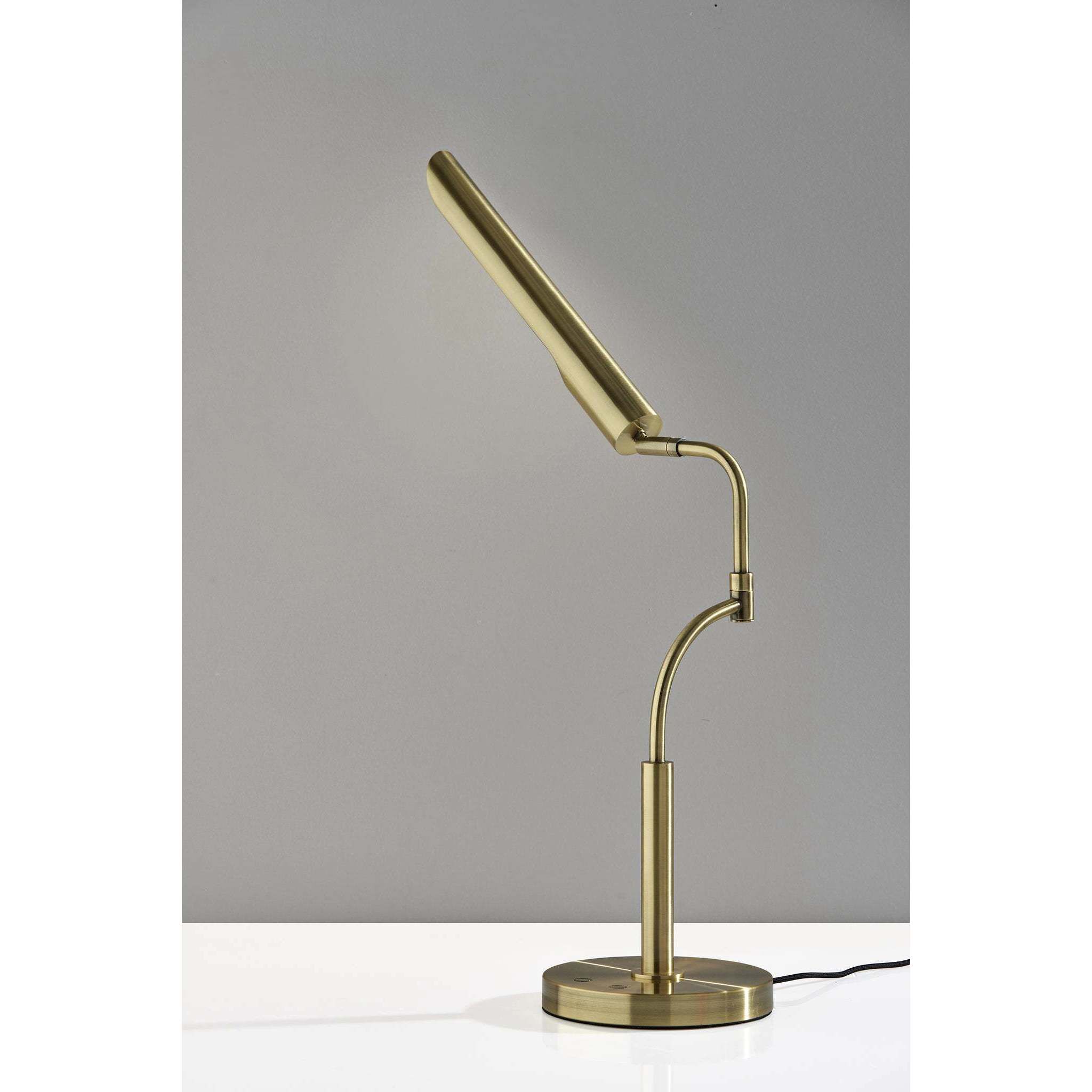 Zane 17 inch 10.00 watt Antique Brass Desk Lamp Portable Light, with Smart Switch