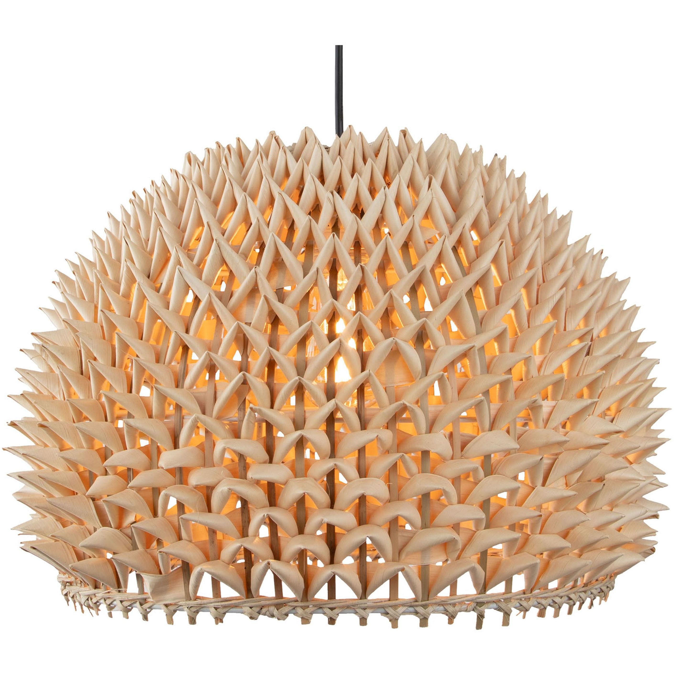 Durian 1 Light 14 inch Natural Pendant Ceiling Light