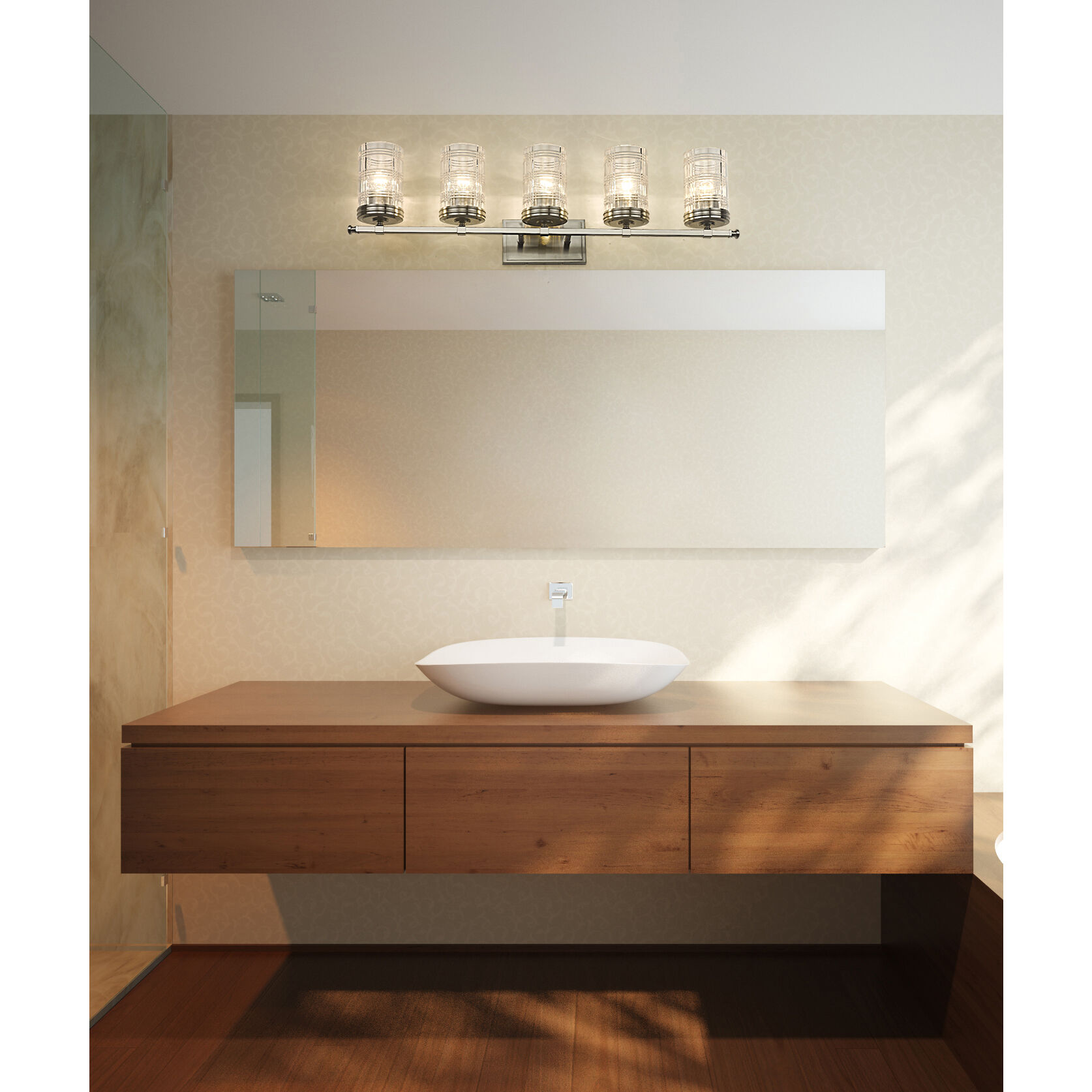 Archer 5 Light 38 inch Brushed Nickel Vanity Wall Light