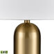 Elishaw 30 inch 9 watt Aged Brass with White Table Lamp Portable Light