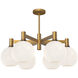 Alora Mood Castilla 6 Light 29.5 inch Aged Gold Chandelier Ceiling Light in Opal Glass