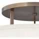 Hampton 3 Light 26 inch Brushed Bronze Indoor Semi-Flush Mount Ceiling Light in Non-LED