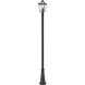 Talbot 3 Light 114 inch Black Outdoor Post Mounted Fixture in Clear Beveled Glass
