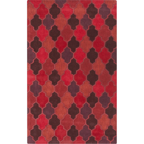 Oasis 156 X 108 inch Dark Purple, Dark Red Rug